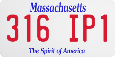 MA license plate 316IP1