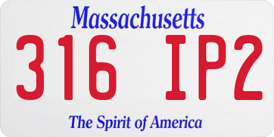 MA license plate 316IP2