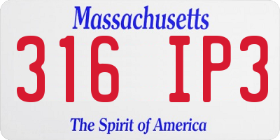 MA license plate 316IP3
