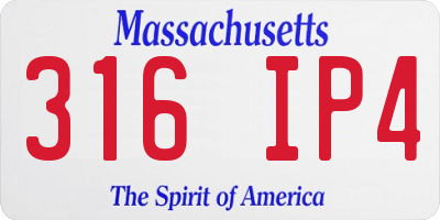 MA license plate 316IP4