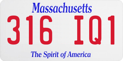MA license plate 316IQ1