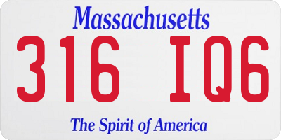 MA license plate 316IQ6