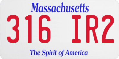MA license plate 316IR2