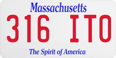 MA license plate 316IT0