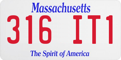 MA license plate 316IT1