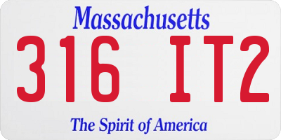 MA license plate 316IT2