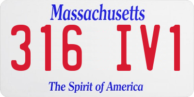 MA license plate 316IV1
