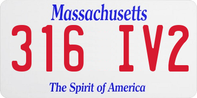 MA license plate 316IV2