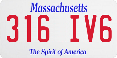 MA license plate 316IV6