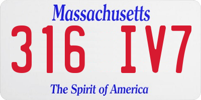 MA license plate 316IV7