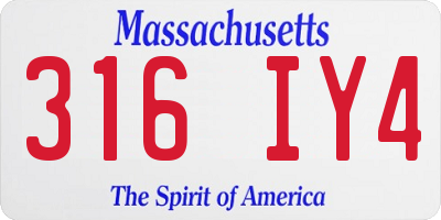 MA license plate 316IY4