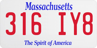 MA license plate 316IY8