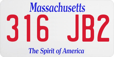 MA license plate 316JB2
