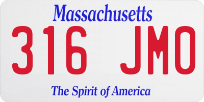 MA license plate 316JM0