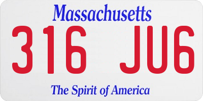 MA license plate 316JU6
