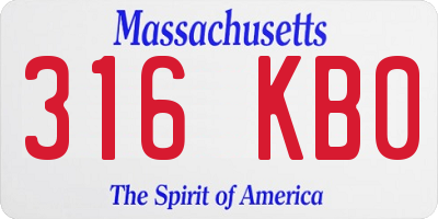 MA license plate 316KB0