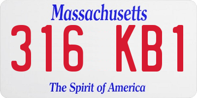 MA license plate 316KB1