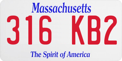 MA license plate 316KB2