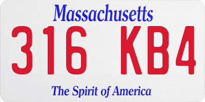 MA license plate 316KB4