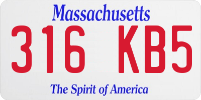 MA license plate 316KB5