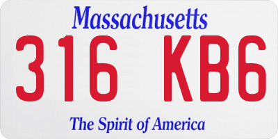 MA license plate 316KB6
