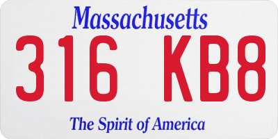 MA license plate 316KB8