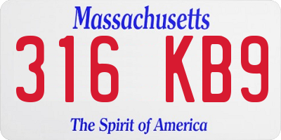 MA license plate 316KB9
