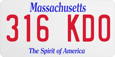 MA license plate 316KD0