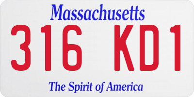 MA license plate 316KD1