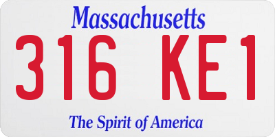MA license plate 316KE1