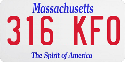 MA license plate 316KF0
