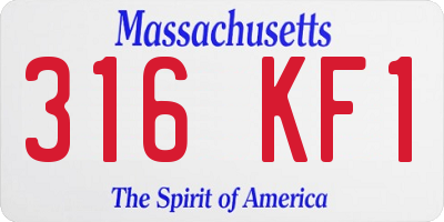 MA license plate 316KF1