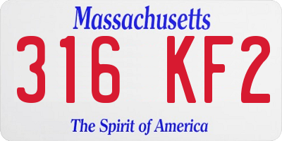 MA license plate 316KF2