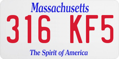 MA license plate 316KF5