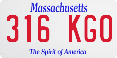 MA license plate 316KG0