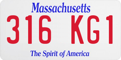 MA license plate 316KG1
