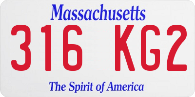 MA license plate 316KG2
