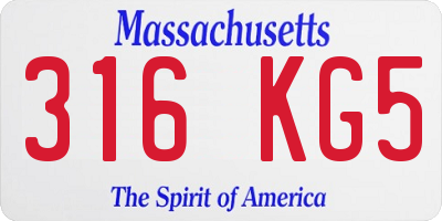 MA license plate 316KG5