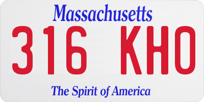 MA license plate 316KH0