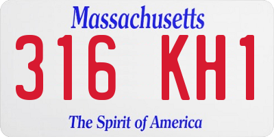 MA license plate 316KH1