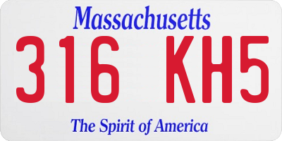 MA license plate 316KH5