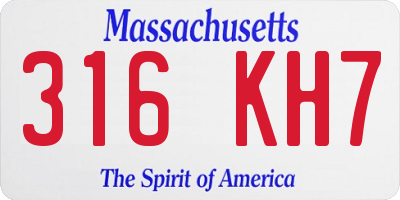 MA license plate 316KH7