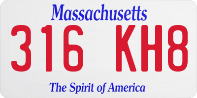 MA license plate 316KH8