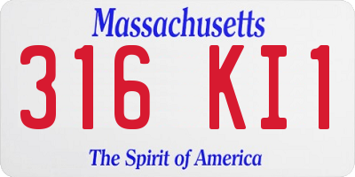 MA license plate 316KI1