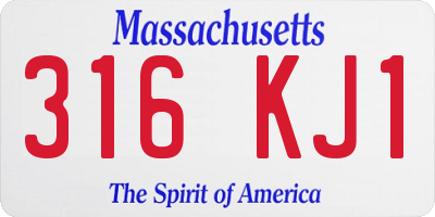MA license plate 316KJ1
