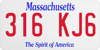 MA license plate 316KJ6