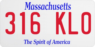MA license plate 316KL0