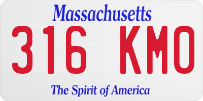 MA license plate 316KM0