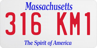 MA license plate 316KM1