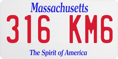 MA license plate 316KM6